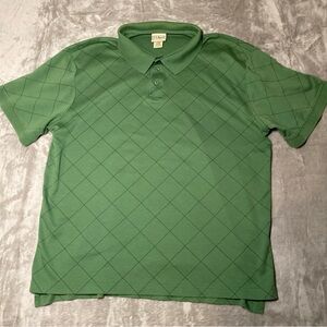 L.L. Bean Forest Green Polo Shirt Pima Cotton Size Large